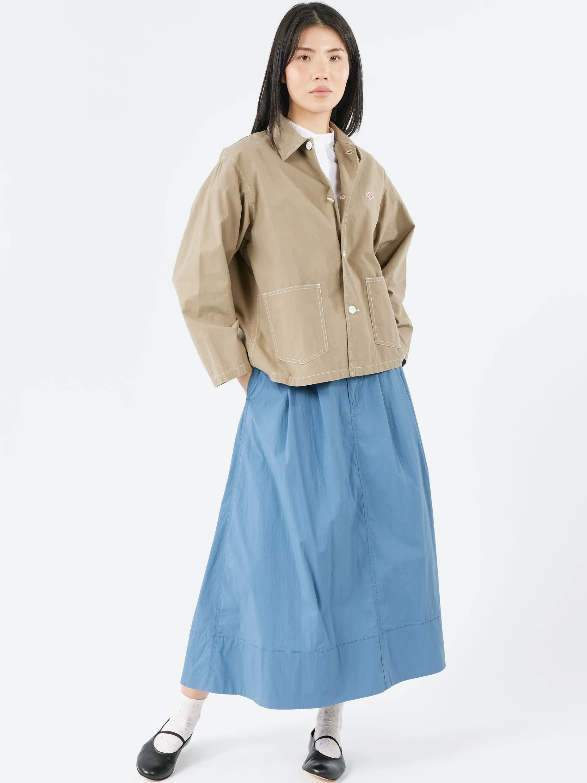 Danton - C/N Typewriter 2 Tuck Skirt in Blue