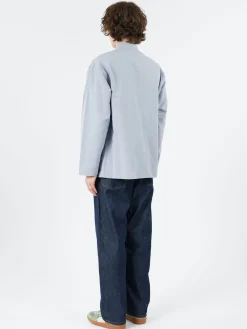 Danton - Cotton Linen Coverall Shirt in Dark Sax