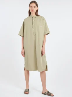 Danton - Cotton Poplin Pullover Shirt Dress in Leaf Green