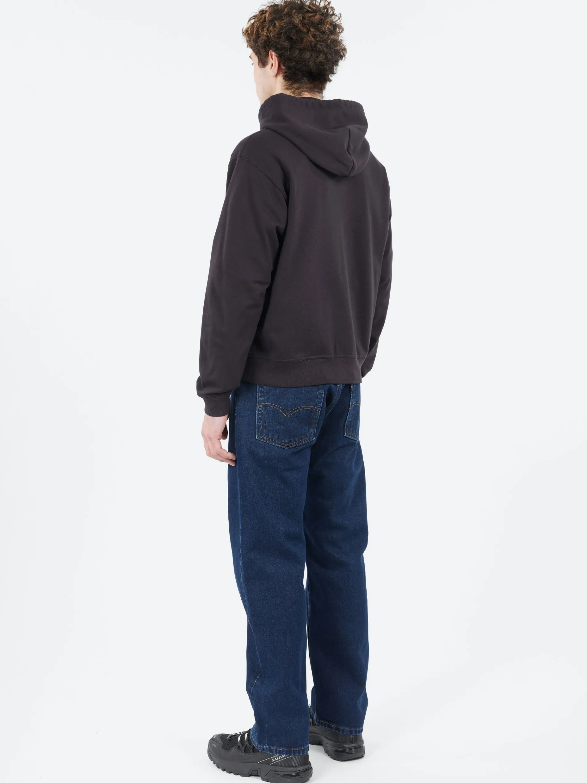 Danton - Cotton Terry Zip Hoodie in Charcoal