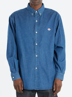 Danton - Denim Button Down Shirt in Light Indigo