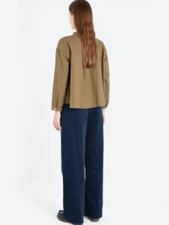 Danton - Henley Neck Pullover Shirt in Olive