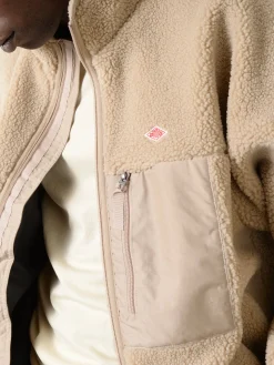 Danton - Insulation Stand Collar Boa Jacket in Beige