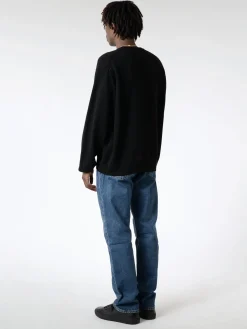 Danton - Lambswool Crew Neck Knit Pullover in Black