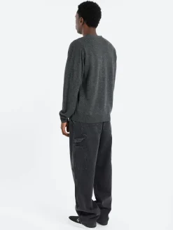 Danton - Lambswool V-Neck Cardigan in Carbon