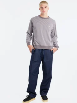 Danton - Long Sleeve Sweat T-Shirt in Charcoal and White