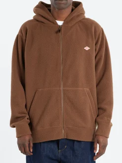 Danton - Polartec Boa Fleece Zip Hoodie in Brown