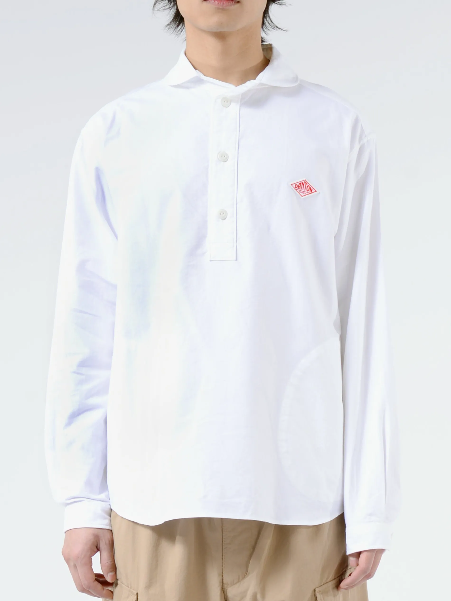 Danton - Round Collar Shirt in White