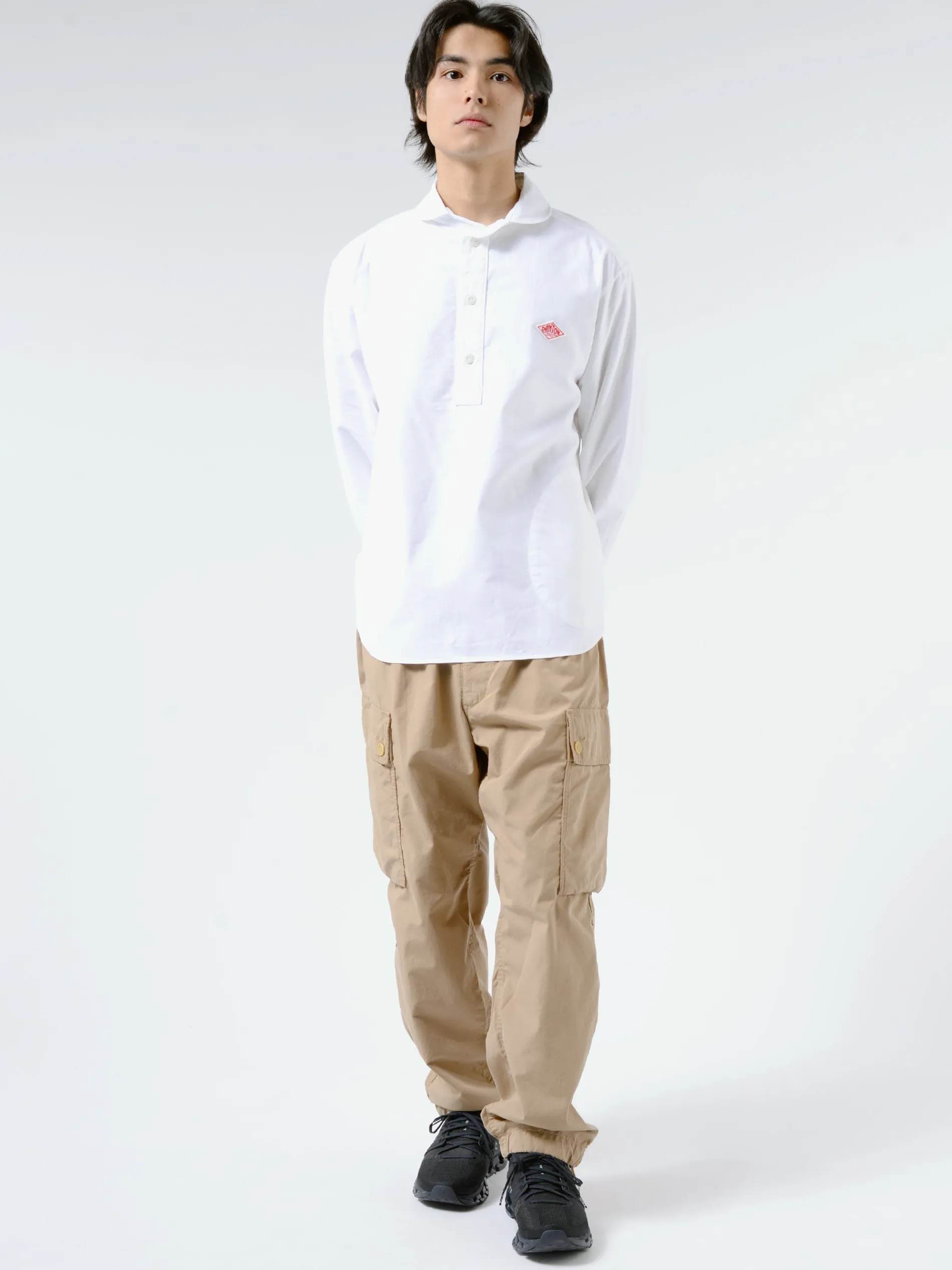 Danton - Round Collar Shirt in White