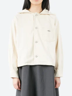 Danton - Short Hooded Jacket in Ecru