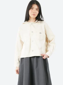 Danton - Short Hooded Jacket in Ecru