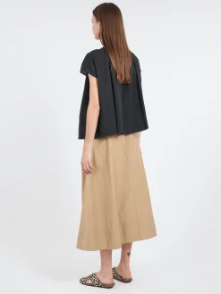 Danton - Sleeveless Smock Shirt in Black