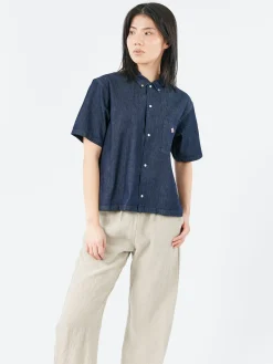 Danton - Women's B.D. Short Sleeve Shirt in Indigo