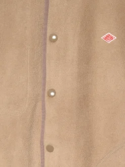 Danton - Women's Collarless Fleece Jacket in Beige