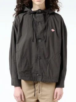 Danton - Women's Cotton Weather Hooded Short Jacket in Charcoal