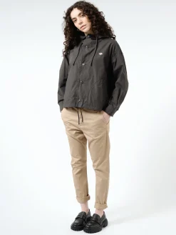 Danton - Women's Cotton Weather Hooded Short Jacket in Charcoal