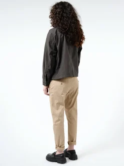 Danton - Women's Cotton Weather Hooded Short Jacket in Charcoal