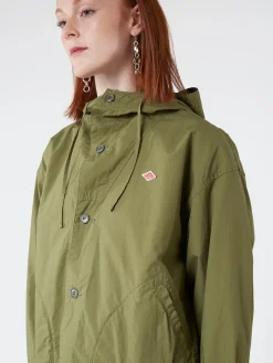 Danton - Women's Cotton Weather Hooded Short Jacket in Olive