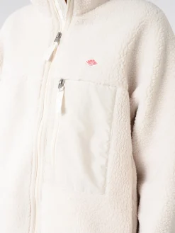 Danton - Women's Insulation Stand Collar Boa Jacket in Oyster White