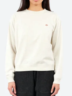 Danton - Women's Long Sleeve Sweat T-Shirt in Heather Ivory