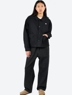 Danton - Women's Moleskin Wide Coverall Jacket in Black