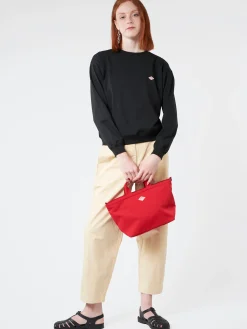 Danton - Women's Plain Long Sleeve T-Shirt Rib in Black