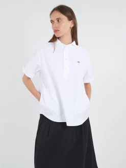 Danton - Women's Round Collar Shirt in White