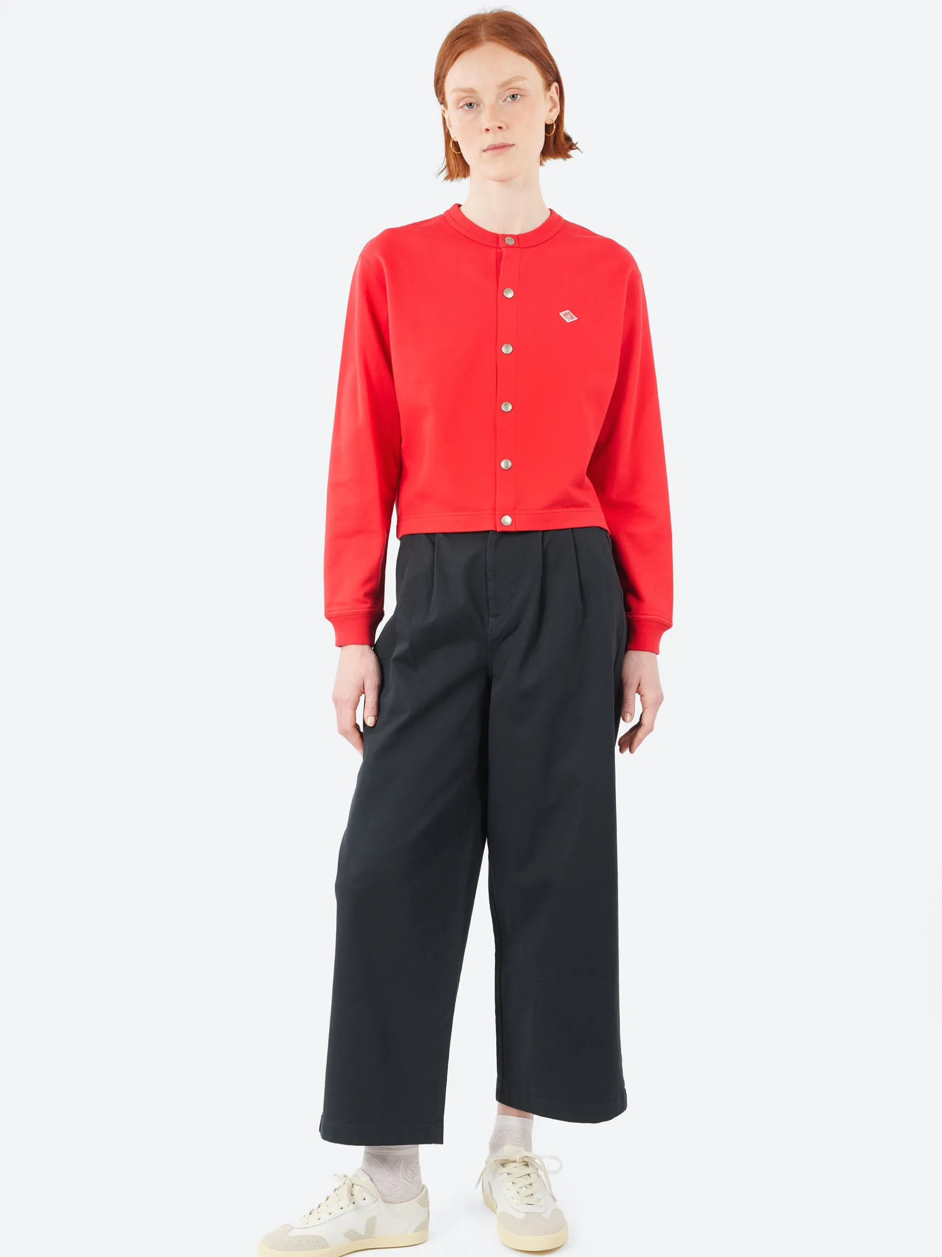 Danton - Women's Stretch Twill 2 Tuck Wide Pants in Charcoal