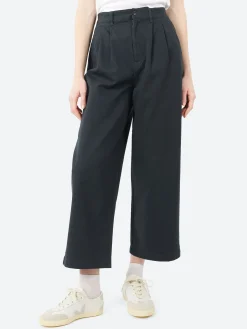 Danton - Women's Stretch Twill 2 Tuck Wide Pants in Charcoal