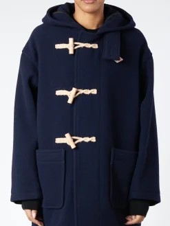 Danton - Women's Wool Light Pile Duffle Coat in Navy