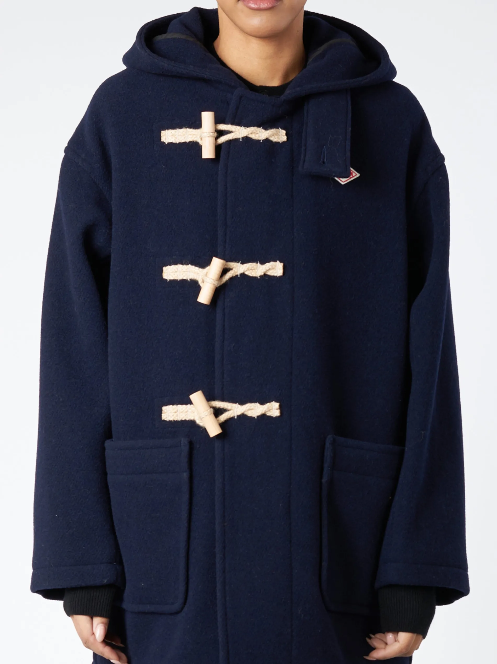 Danton - Women's Wool Light Pile Duffle Coat in Navy