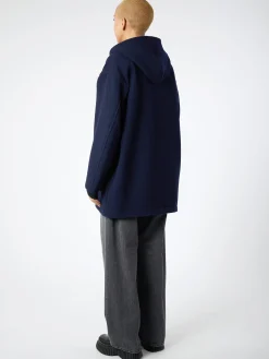 Danton - Women's Wool Light Pile Duffle Coat in Navy