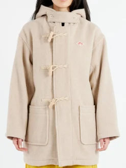 Danton - Women's Wool Light Pile Duffle Coat in Raw Beige