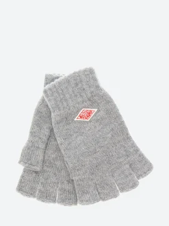 Danton - Wool Knit Fingerless Gloves in Grey