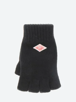 Danton - Wool Knit Fingerless Gloves in Black