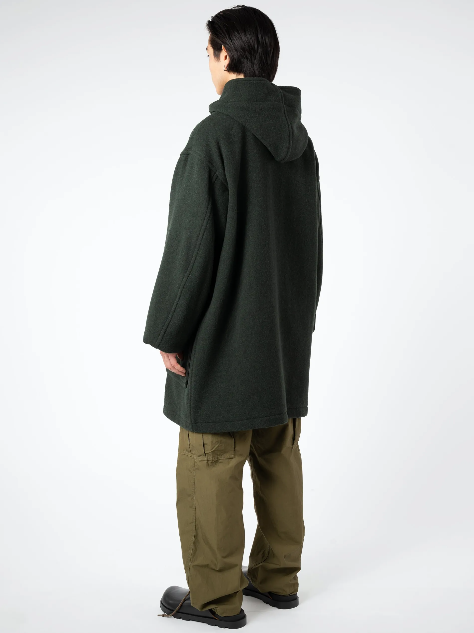Danton - Wool Light Pile Duffle Coat in Moss Green
