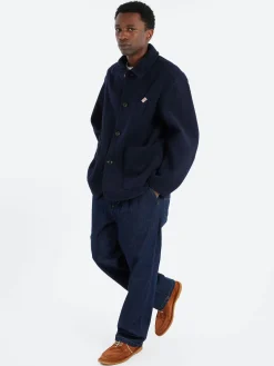 Danton - Wool Light Pile Work Jacket in Navy