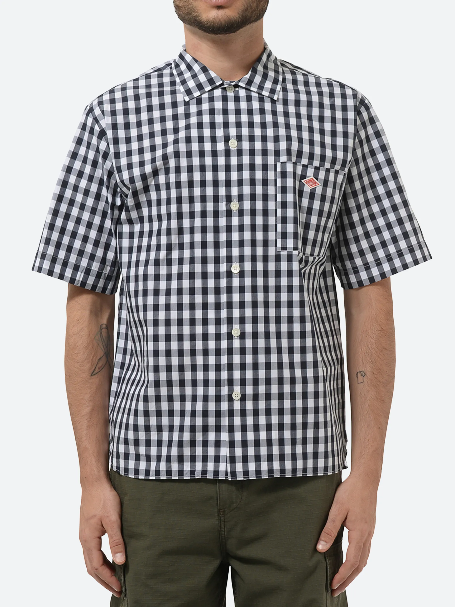 Danton - Work Shirt in Navy and White