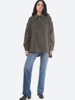 Destin - Lema Shirt Jacket in Army Green