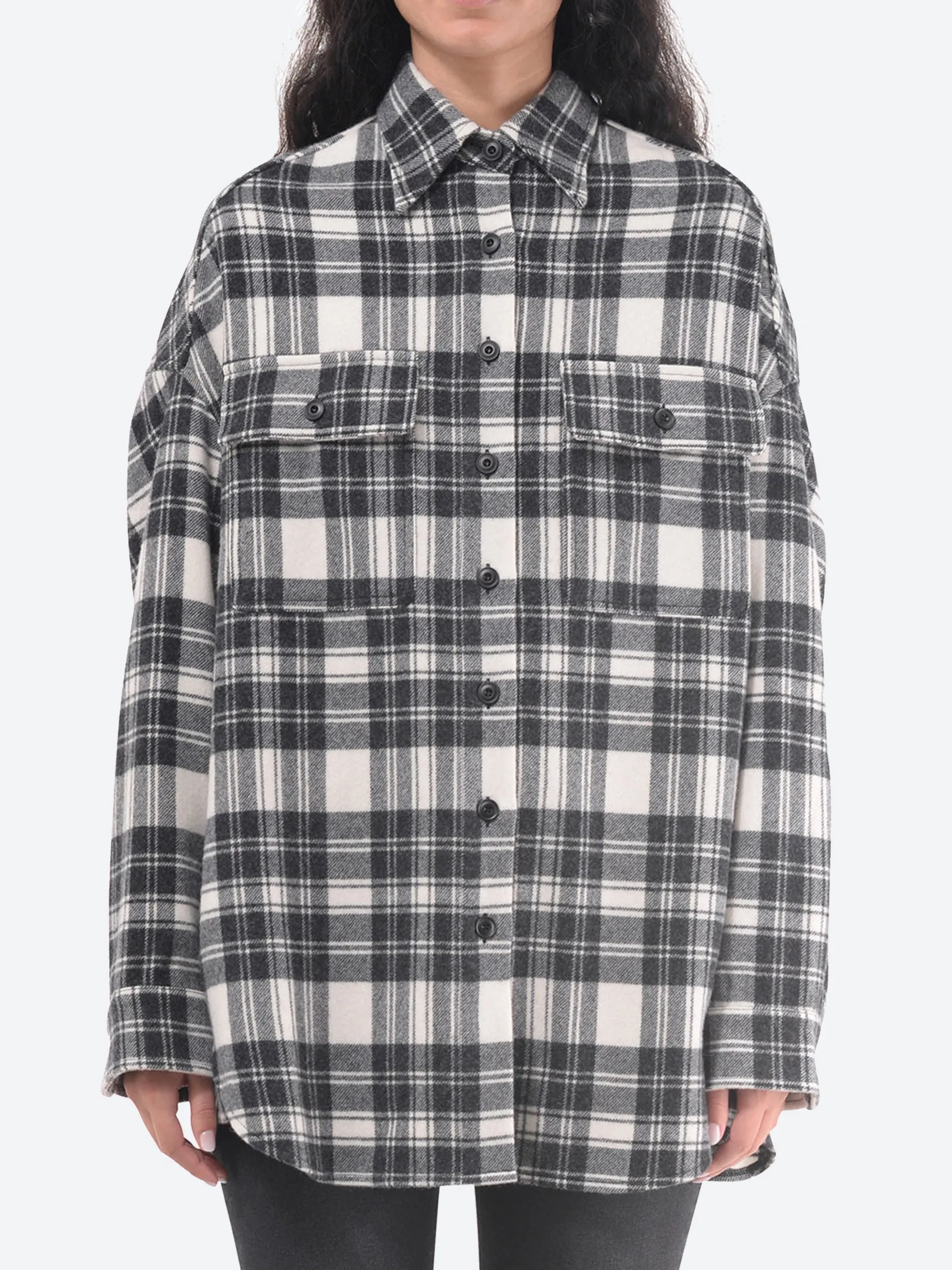 Destin - Luna Jacket in Off White/Black Plaid