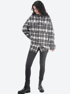 Destin - Luna Jacket in Off White/Black Plaid