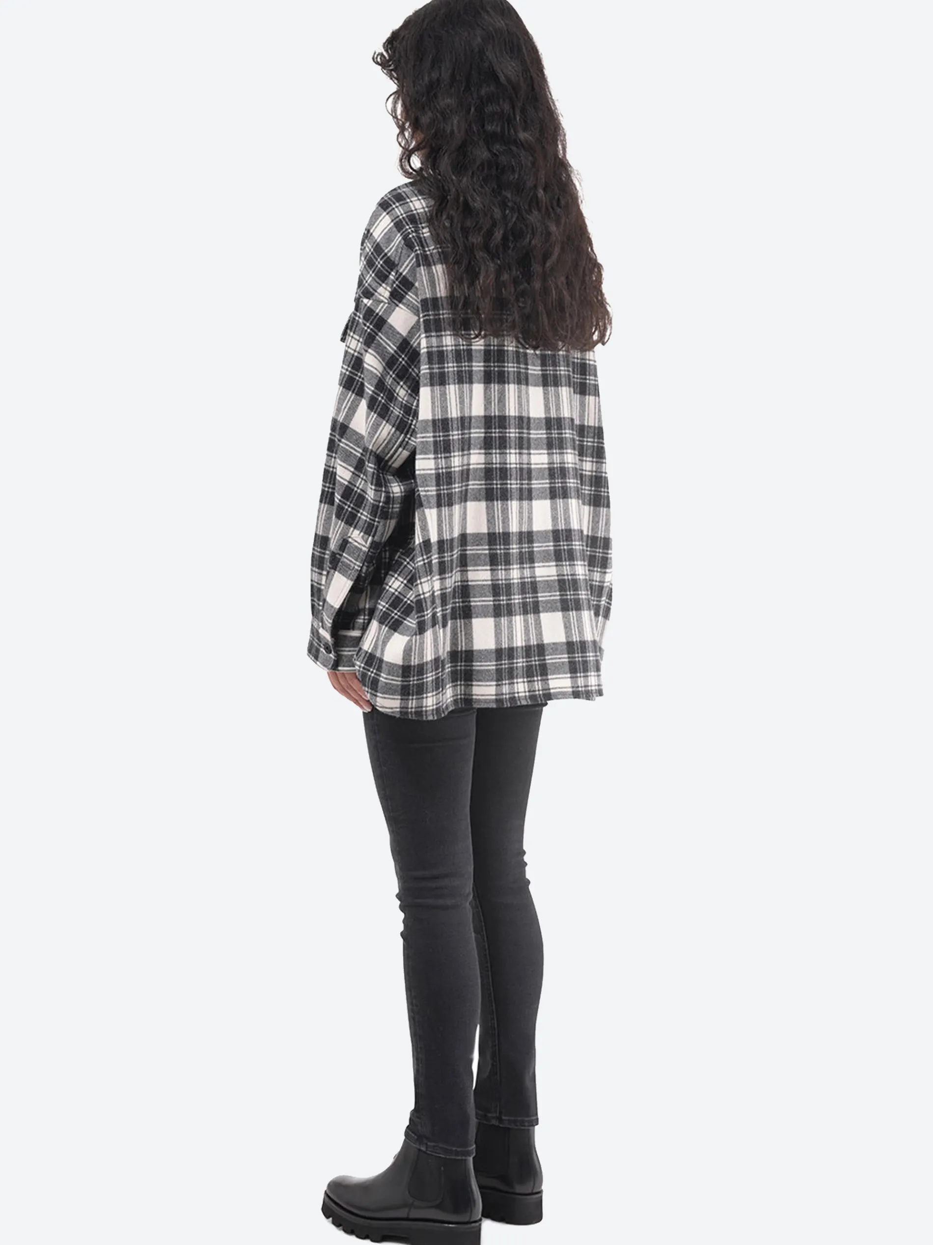 Destin - Luna Jacket in Off White/Black Plaid