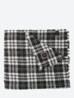 Destin - Sullivan Fleecy Scarf in Off White Plaid