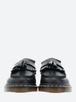 Dr. Martens - Adrian Yellow Stitch Tassel Loafers in Black Smooth