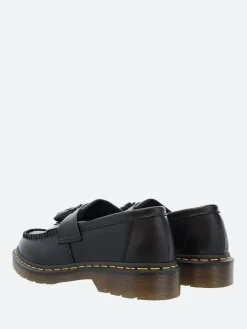 Dr. Martens - Adrian Yellow Stitch Tassel Loafers in Black Smooth