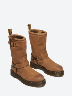 Dr. Martens - Anistone Hi Biker Boots in Desert Brown