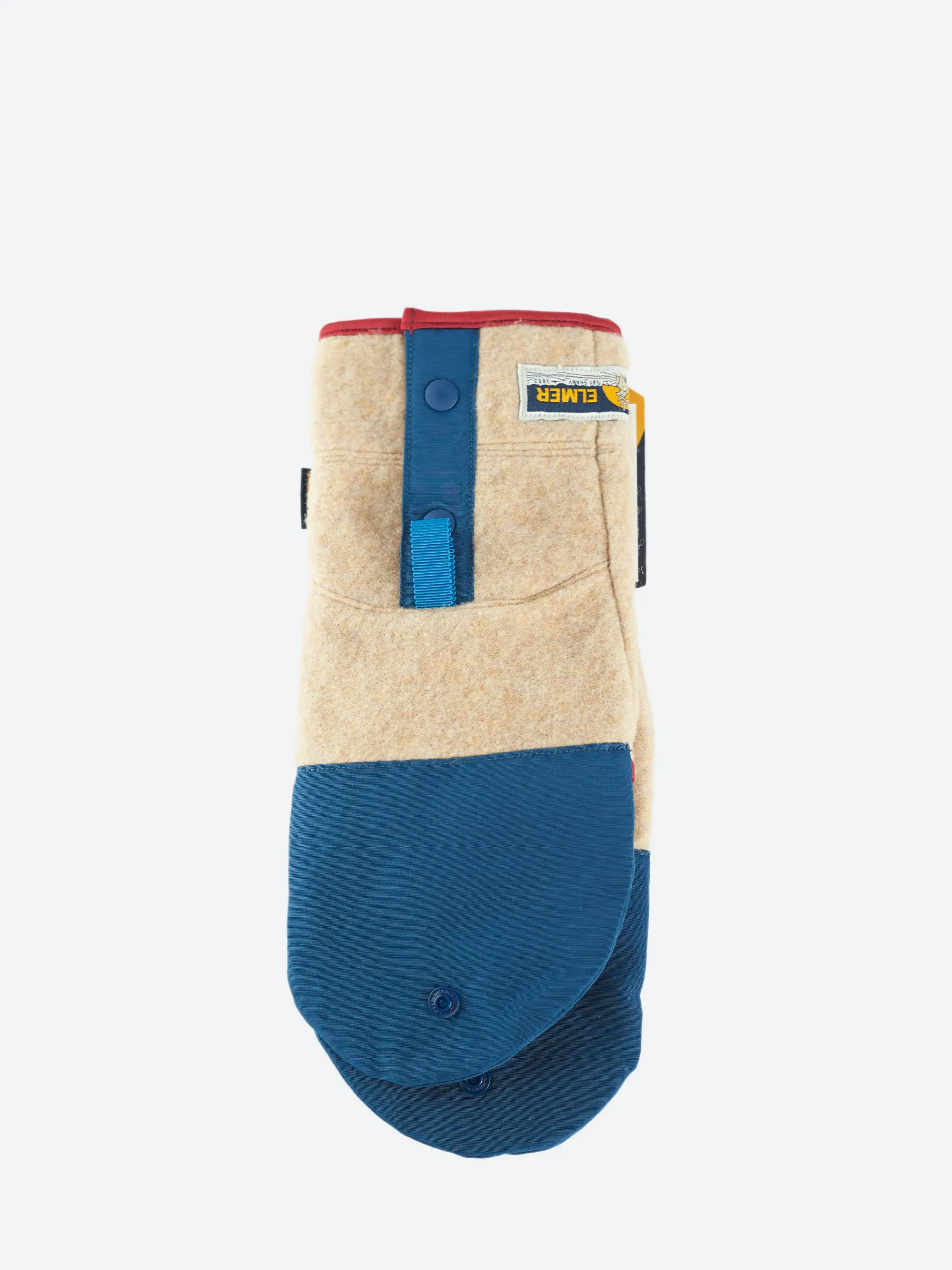 Elmer - Flip Mitten in Camel and Blue