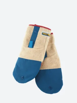Elmer - Flip Mitten in Camel and Blue