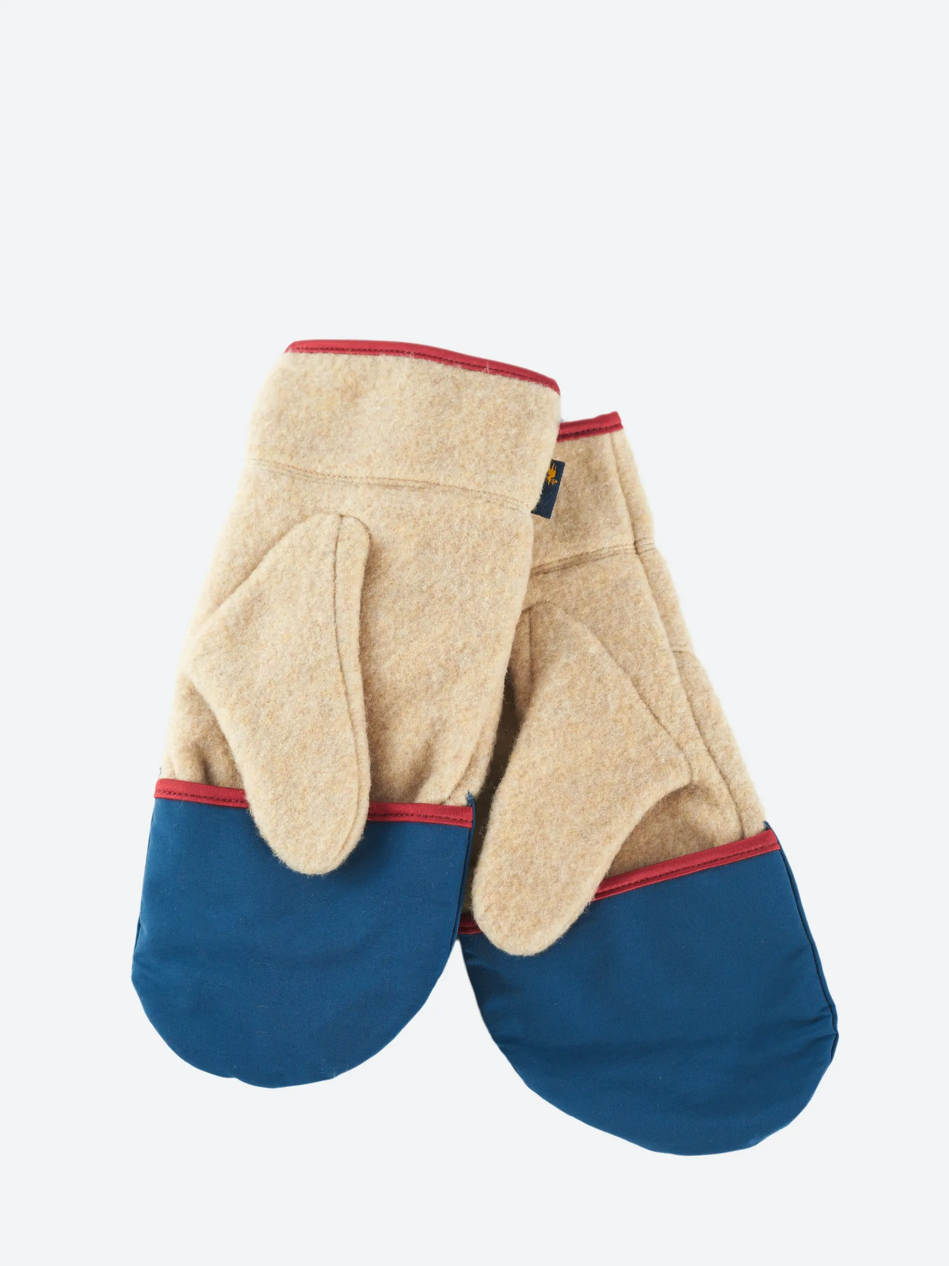 Elmer - Flip Mitten in Camel and Blue