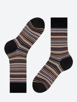 Falke - Microblock Socks in Grey/White Stripe